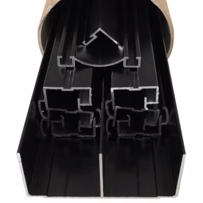Kit de quincaillerie Styldoor en alu pour placard coulissant avec freins et balais H2.5m x L3m, 3 vantaux, finition Noir mat