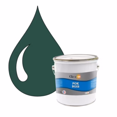 Peinture extérieure bois – Résistante aux intempéries POK BOIS – 2,5L – RAL 6028 – Vert Pin – Clic & Pok