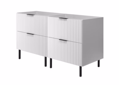 Meuble sous double vasque sur pieds FLOW blanc 120 cm