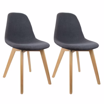 MEDYNA – Lot de 2 Chaises Scandinaves Noires