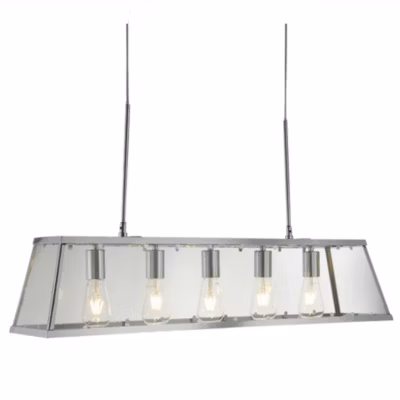 Searchlight Voyager – Barre de suspension à 5 ampoules au fini chrome, transparent, E27