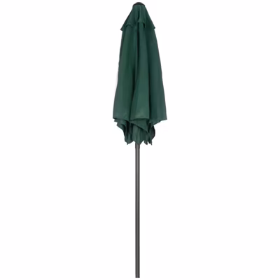 Parasol ,196 cm, Six Pans, avec Manivelle, Vert, pour Jardin et Terrasse