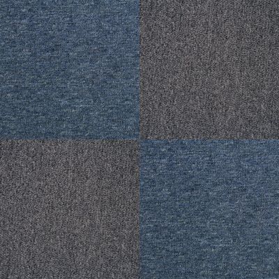 40 Dalles de 50cm x 50cm (10m²) Dalle de Moquette Couleur Noir Charbon & Bleu Tempête