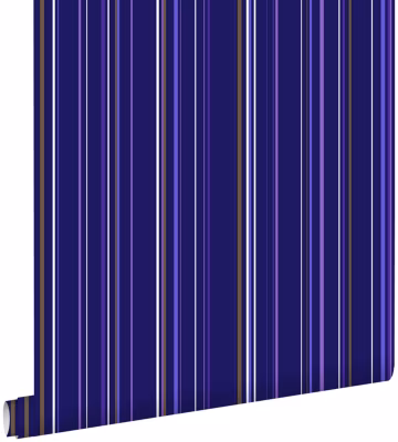ESTAhome papier peint à rayures violet et marron 53 cm x 10.05 m