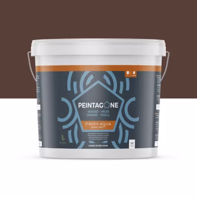 Peinture de finition très lessivable pour murs intérieurs – Finish Aqua Semi-Matt, 10 l, Organic Wine (PE191)