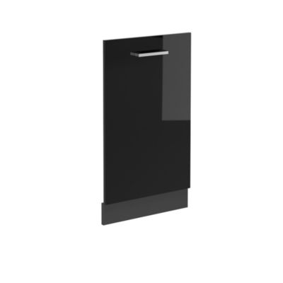 Vicco Façade de lave-vaisselle Noir Haute brillance 45cm sans PT