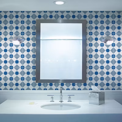 Sticker Mural Carrelage adhésif Cuisine Salle de Bain – 24 STICKERS CARREAUX DE CIMENT AZULEJOS SUSANA – 24stickers15x15cm
