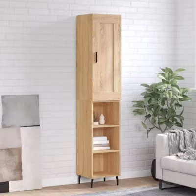 vidaXL Buffet haut Chêne sonoma 34,5x34x180 cm Bois d&rsquo;ingénierie 3200340
