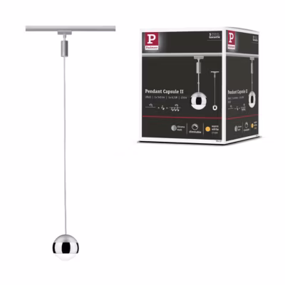 URail Suspension Capsule II 439lm 6,3W 2700K gradable 230V Chrome mat, Chrome