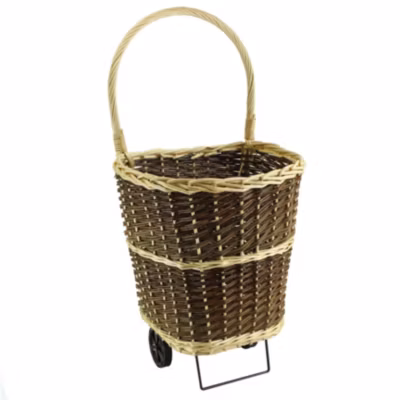 Chariot à bûches en osier 46x38x43 cm – Transport bois de cheminée