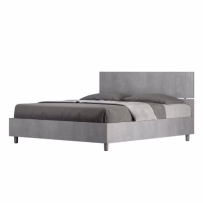 Lit sans sommier 160×200 tête de lit droite béton Demas