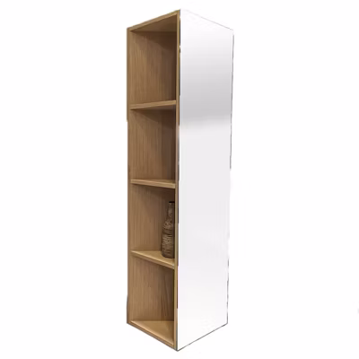 Colonne suspendue triangulaire Najilis 42 cm – Blanc – Meuble de salle de bain design compact et pratique