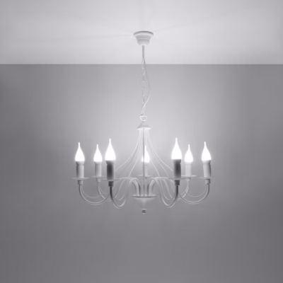 Lustre en acier 7 ampoules 3000K – 60x60x80cm Sollux