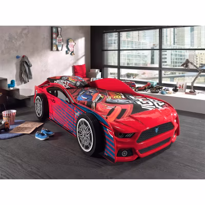 Lit 90×200 Panther Power Sommier inclus Vipack Car beds – Rouge