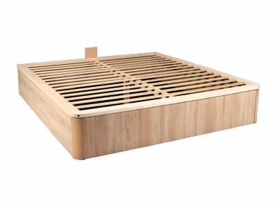 Sommier coffre 140 x 190 cm avec bois massif – Naturel clair – TALISO de YSMÉE