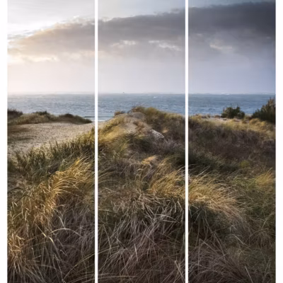 Triptyque sur toile dune vue mer 90×97 cm Fabriqué en France