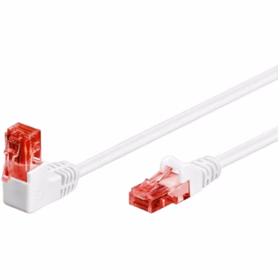 Câble RJ45 Cat6 coudé blanc 10 m GOOBAY