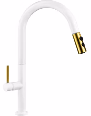 Mexen Ava robinet de cuisine, blanc/or – 672800-25
