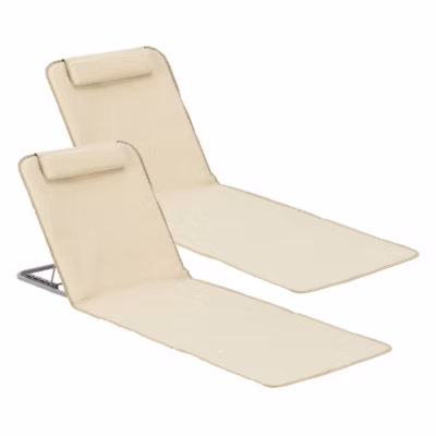 Lot de 2 Matelas de Plage Donostia Dossier Inclinable Beige en.casa