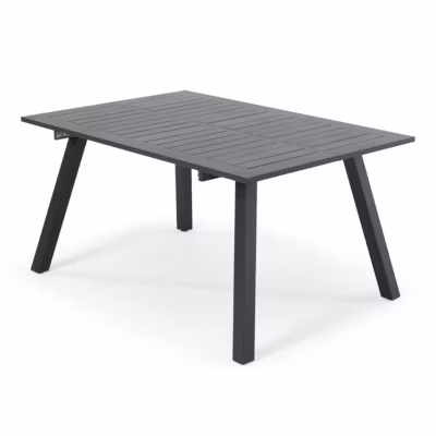 Table de jardin carrée extensible en aluminium 4 à 6 places noir  Oviala