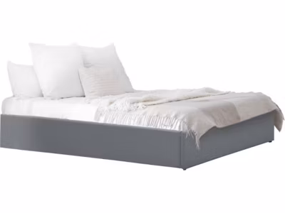 Lit simple en PVC avec coffre « Ava »  90 x 190 cm  Gris