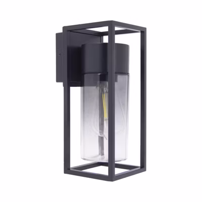 Xanlite – Applique murale filaire noire fumée contemporain IP44, culot E27, 40W max – APFE40WNMODF