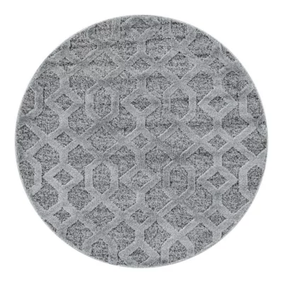 Tapis scandinave à courtes mèches rond Kiitos 80×0 CM – Gris