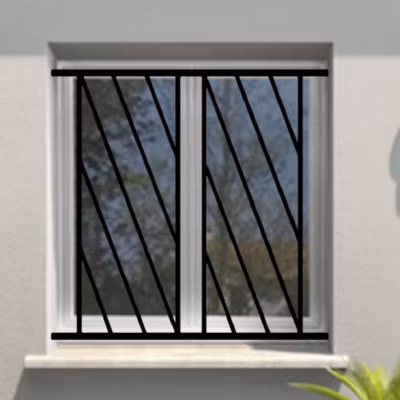 Grille de Defense Diago pour Fenetre H 75 cm x L 120 cm (côte tableau)