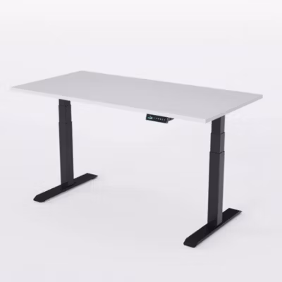 AUM WORLD Bureau Assis Debout Électrique, 180×80, 2 moteurs, 8 Mémoires, 62-127cm, Noir, Blanc