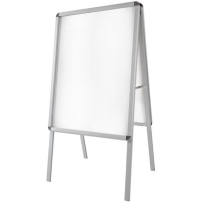 Présentoir à affiches en aluminium Format A1, recto-verso, pliable gris