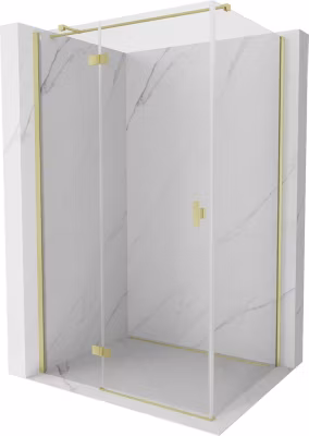 Mexen Mist-H T cabine de douche pivotante gauche 80 x 70 cm, transparent, or brossé – 8A5T-080-070-55-00-L