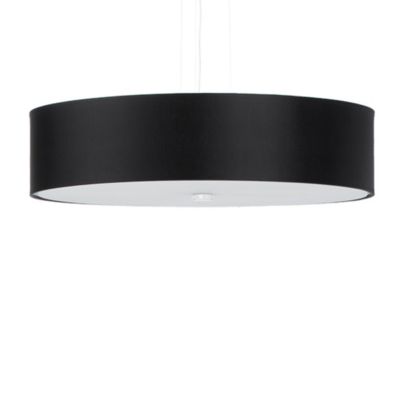Lustre en tissu/verre/acier 5 lampes 50x50x102cm Sollux