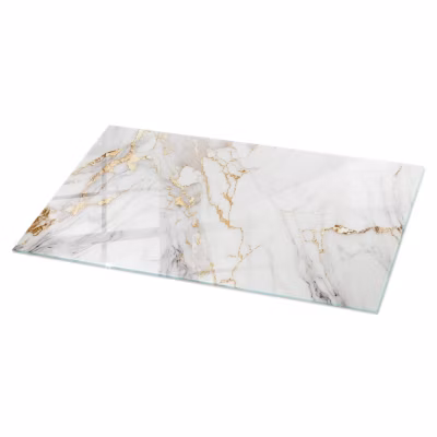 Dessus de table en verre trempé Wallfluent 120×60 cm Marbre élégant avec veines