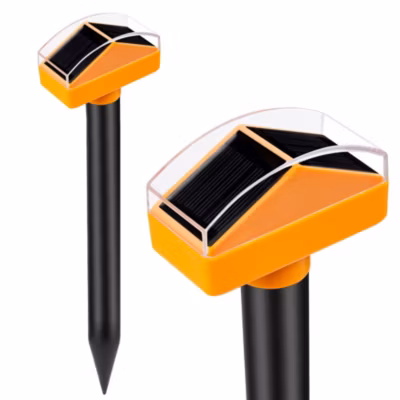 Lot De 2 Chasse Taupes Solaires FISHTEC Vibrations 400-1000 Hz Autonomie 25 Jours Couverture 1300 m² Double Panneau Solaire ABS PC