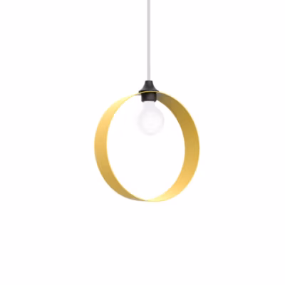 LUMICOM – NUCLEO MONO Sospensione, 1X E27, max 42W, metallo, giallo, D.40cm