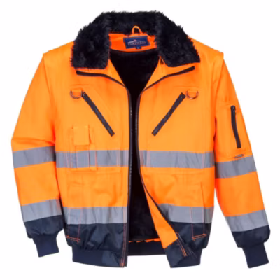 Blouson pilote Portwest 3 en 1 haute visibilité Orange / Marine 4XL