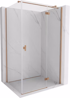 Mexen Mist-H T cabine de douche pivotante droite 95 x 110 cm, transparent, cuivre brossé – 8A5T-095-110-65-00-P