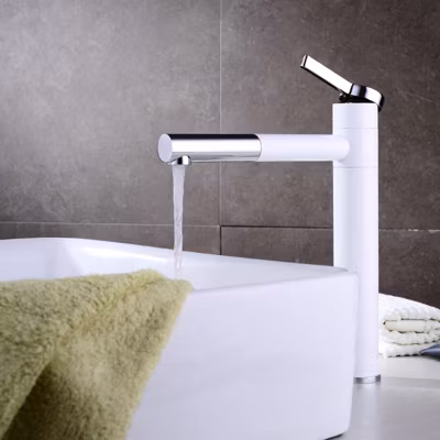 Mitigeur haut vasque Blanc & Chromé – Graffias