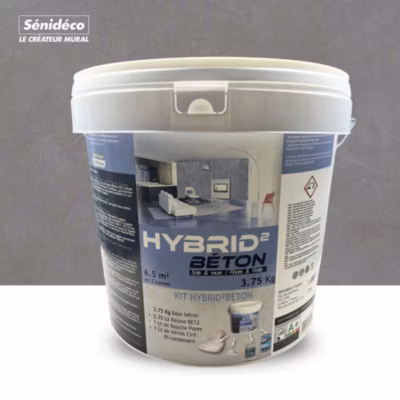 Béton ciré pour sols et murs – HYBRID²BETON kit pour 6m² coloris GRIS MOYEN