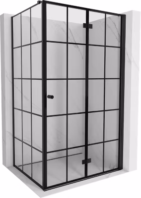 Mexen Mist-F cabine de douche pliante droite 80 x 95 cm, grille noire, noir – 8A6T-080-095-70-77-P