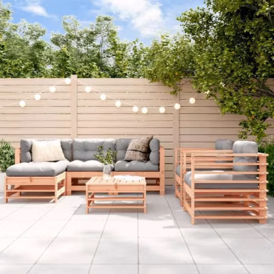 vidaXL Salon de Jardin avec Coussins 7 pcs, Canapés avec Dossier et Accoudoir, Ensemble de Meubles avec Table Basse Patio 3185841