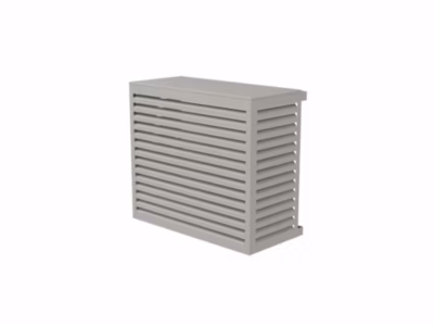 Cache Clim et PAC  Structure Aluminium  Couleur Beige Crème Taille 3XL  H 121  L 135  P 66   81 cm + 15 cm réglable