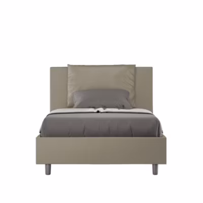 Lit Antea avec sommier rembourré 120×190 en simili cuir cappuccino