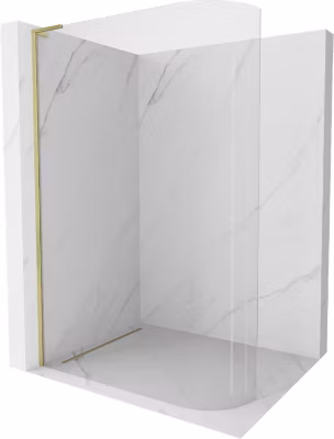 Mexen Kioto-R L paroi de douche arrondie Walk-in 80 x 200 cm, transparent, or brossé – 800-080-103-55-06