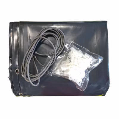 Bâche hivernage piscine hors sol Nevada diamètre 434 cm – Toile PVC 640 g/m² Gris foncé – Couverture hiver