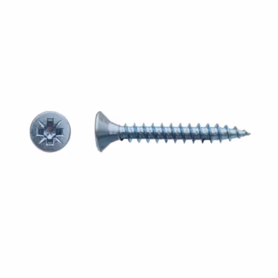 500 Vis Bois Tête Fraisée Pozidriv 4 x 16 mm – Zingué blanc – D-Work