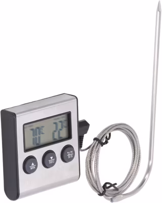 Thermomètre à Viande avec Minuterie Numérique électronique à Double Sonde pour la Cuisson