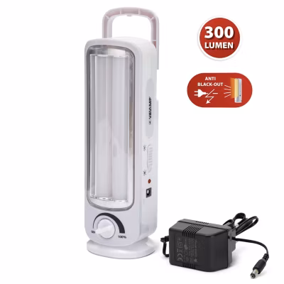 TWIX: Lampe portative rechargeable anti-coupures d&rsquo;électricité, 2 tubes LED 300lm 23cm