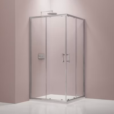 Paroi de douche d&rsquo;angle,porte coulissante, en verre véritable NANO EX506 90x120x195cm – sans receveur