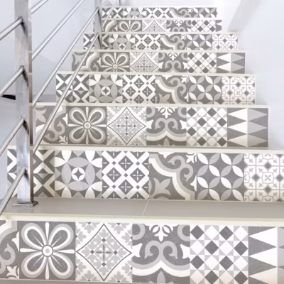 Stickers adhésifs escalier carrelages contremarche – LEONITINA – 2 bandes de 15x105cm